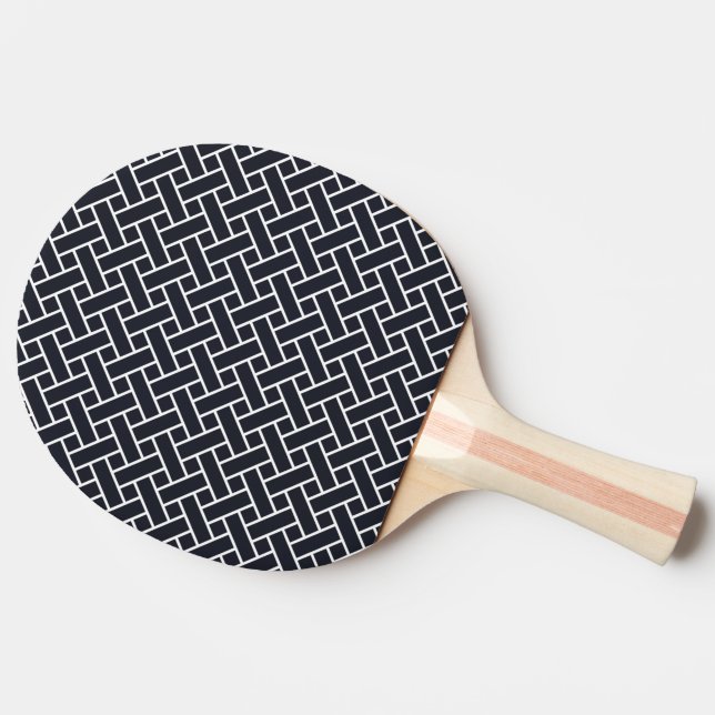 Oriental Navy Blue White Japan Weaking Mönster Pingisracket (Sidan)