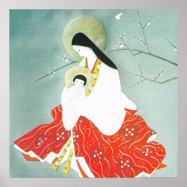 Oriental ntivity scen, Mary och Jesus. Poster (Framsidan)