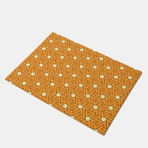 Oriental Orange Beige Hexagon Egyptian Mönster