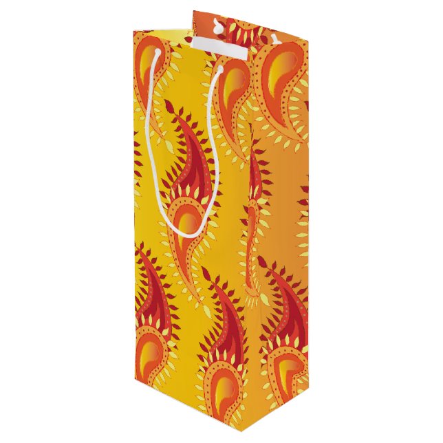 Oriental Orange Twin flame Persian Paisley Mönster (Baksidan Vinklad)