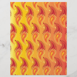 Oriental Orange Twin flame Persian Paisley Mönster