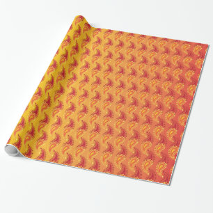 Oriental Orange Twin flame Persian Paisley Mönster Presentpapper