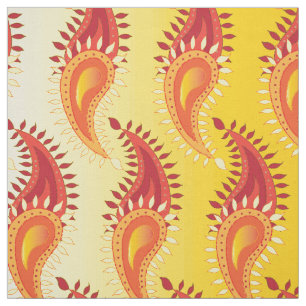 Oriental Orange Twin flame Persian Paisley Mönster Tyg