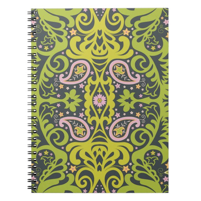 Oriental paisley ornament. dekorativ sömlös fot anteckningsbok (Framsidan)