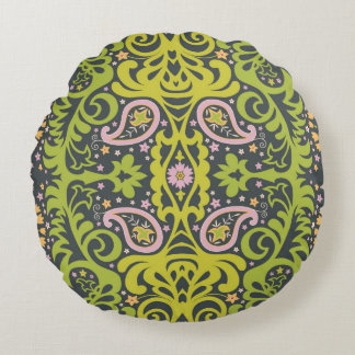Oriental paisley ornament. dekorativ sömlös fot rund kudde