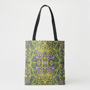Oriental paisley ornament. dekorativ sömlös fot tygkasse