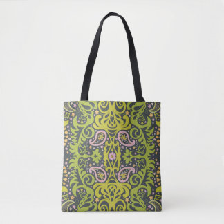 Oriental paisley ornament. dekorativ sömlös fot tygkasse