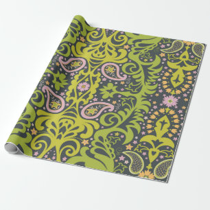 Oriental paisley ornament; dekorativt, sömlöst plo presentpapper