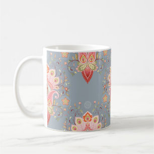 Oriental Paisley Peacock Feather Background Kaffemugg
