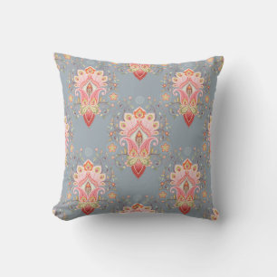 Oriental Paisley Peacock Feather Background Kudde