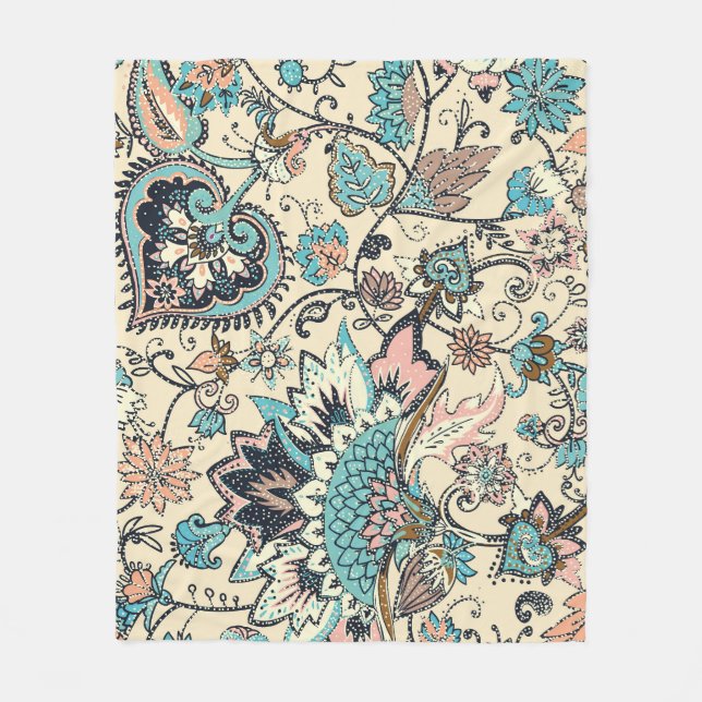 Oriental Paisley: Stylized Textile Elegance. Fleecefilt (Framsidan)