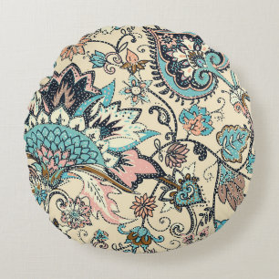 Oriental Paisley: Stylized Textile Elegance. Rund Kudde
