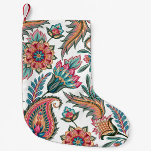 Oriental Paisley: Vintage Blommigt Sömlös Liten Julstrumpa