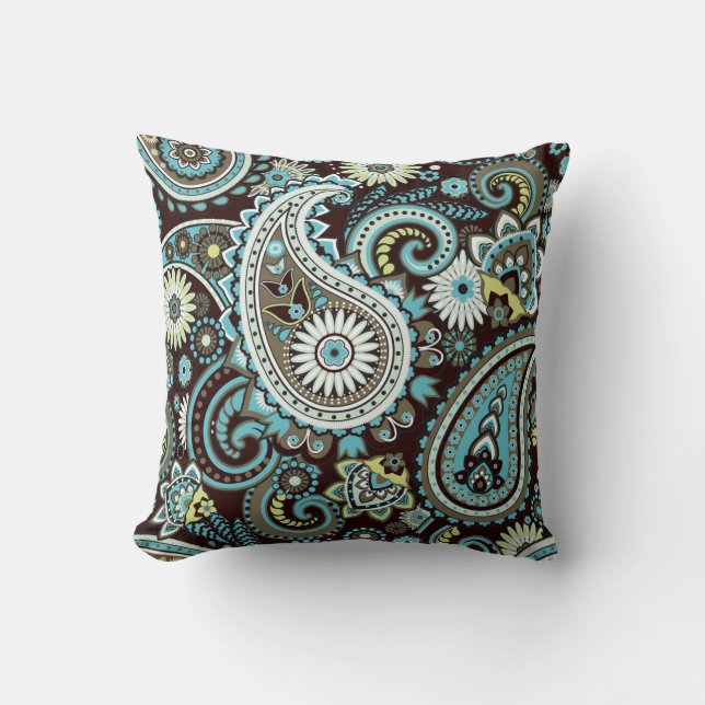 Oriental Paisley Vintage Seamless Mönster Kudde (Framsida)