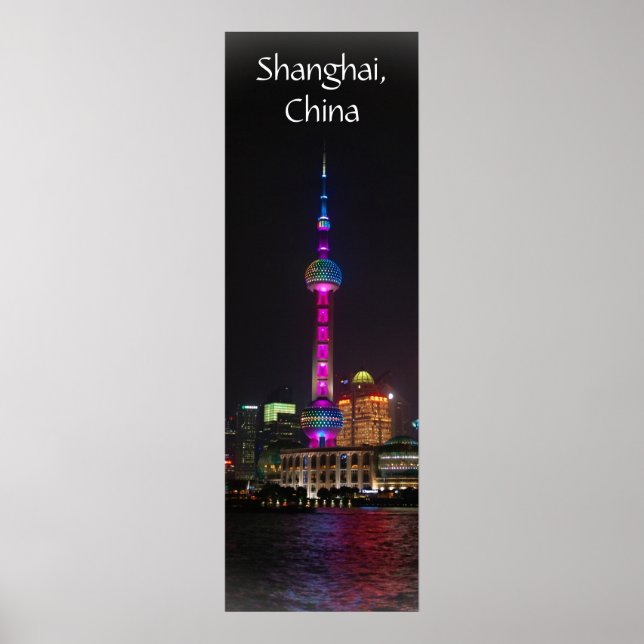 Oriental Pearl Torn - Shanghai, China - 12 x 36 Poster (Framsidan)