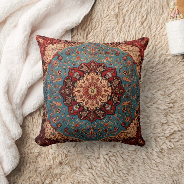 Oriental Persian Carpet Sapphire Red Kudde (Filt)