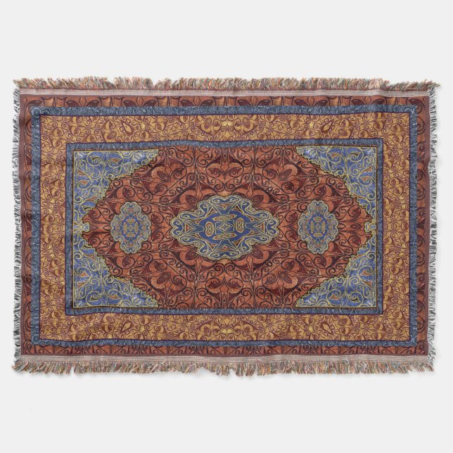 Oriental Persian Red Blue Guld Mysfilt (Framsidan)