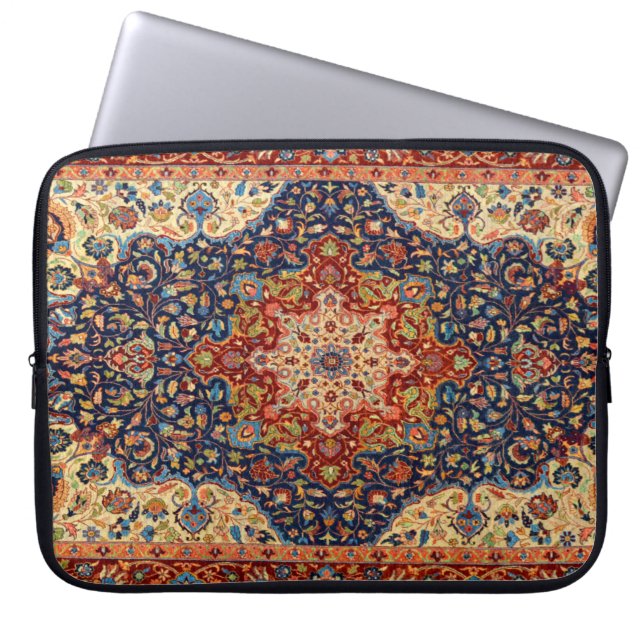Oriental Persian Turkisk Carpet Mönster Laptop Fodral (Framsidan)