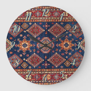 Oriental Persian Turkiska Matta Mönster Stor Klocka