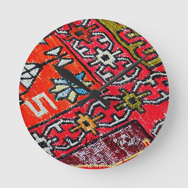 Oriental persian, Turkiska Mönster, Carpet Rund Klocka (Framsida)