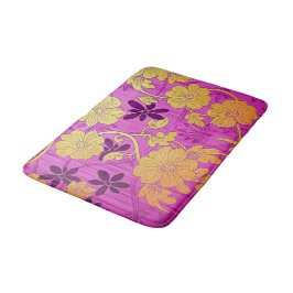 ORIENTAL Pink Golden Pattern - Bath Mat Rug Badrumsmatta
