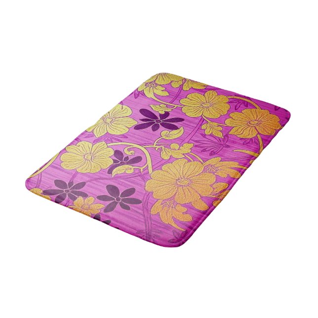 ORIENTAL Pink Golden Pattern - Bath Mat Rug Badrumsmatta (Vinklad)