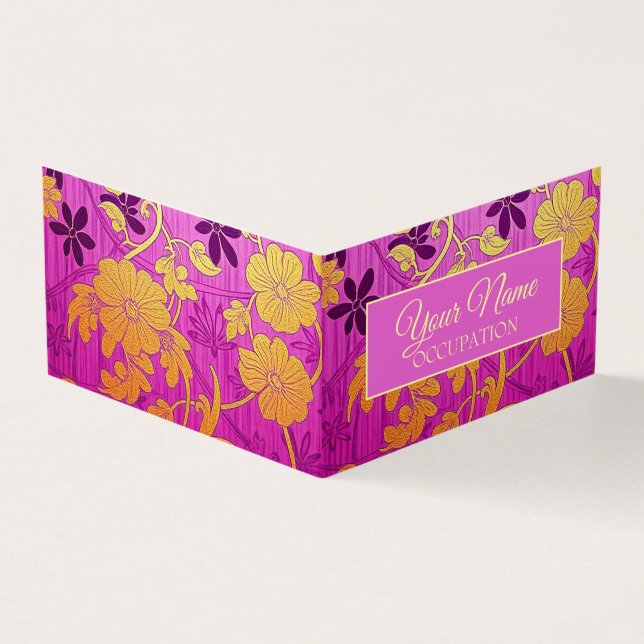 ORIENTAL Pink Golden Pattern - Business Card Visitkort (Utsida)