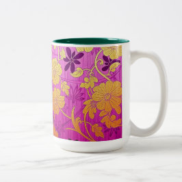 ORIENTAL Pink Golden Pattern - Mug, Cup Två-Tonad Mugg