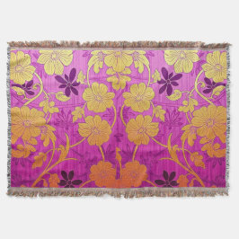 ORIENTAL Pink Golden Pattern - Throw Blanket Filt