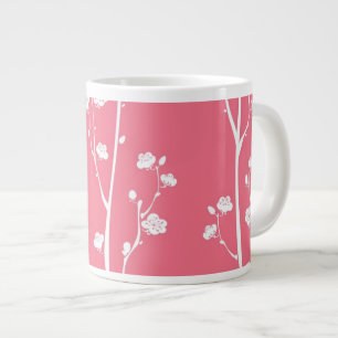 Oriental plum blommar mönster jumbo mugg