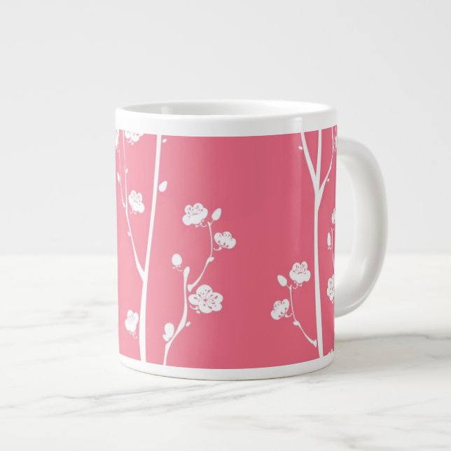 Oriental plum blommar mönster jumbo mugg (Framsida höger)