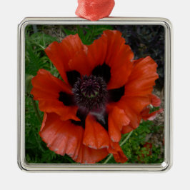 Oriental poppy julgransprydnad metall