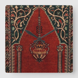 Oriental Prayer Matta design - moskémotiv Fyrkantig Klocka