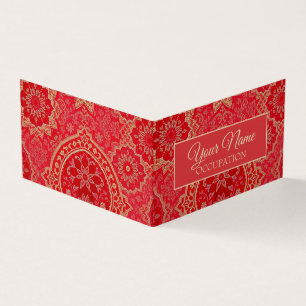 ORIENTAL Red Golden Mönster - Affärskort Visitkort