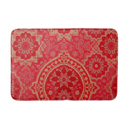 ORIENTAL Red Golden Mönster - Bath Mat Matta