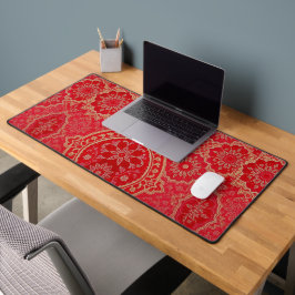 ORIENTAL Red Golden Mönster - Deskmat, musmatta