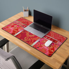 ORIENTAL Red Golden Mönster - Deskmat, musmatta