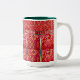ORIENTAL Red Golden Mönster - Mugg, Kopp