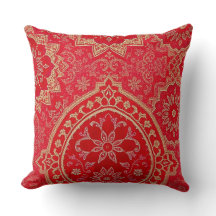ORIENTAL Red Golden Mönster - Pillow