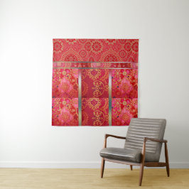 ORIENTAL Red Golden Mönster - Tapestry