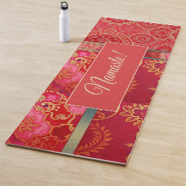 ORIENTAL Red Golden Mönster - Yoga Mat