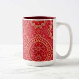 ORIENTAL Red Golden Pattern - Mug, Cup Två-Tonad Mugg