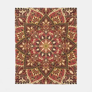 Oriental Red: Vintage Blommigt Carpet Fleecefilt