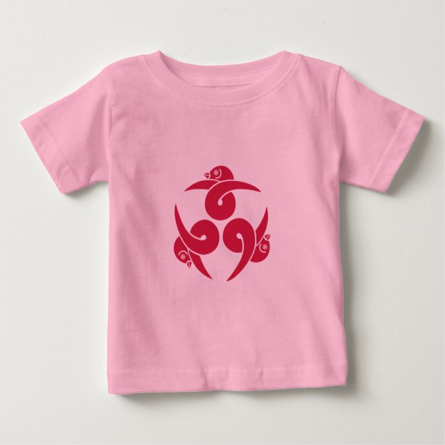 Oriental Rosa Three Geese Japan Mon Vector Art T Shirt (Framsida)