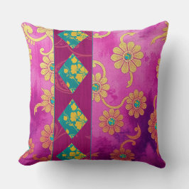 ORIENTAL Rosa Turcouise Blommigt - Pillow Kudde