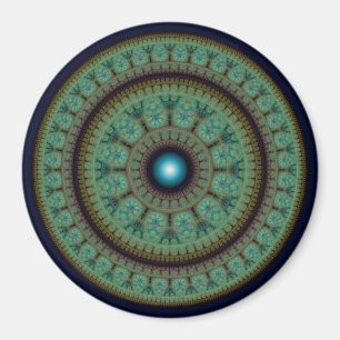 Oriental round mosaic mönster magnet