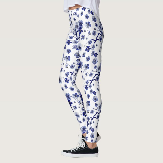 Oriental Sakura Gren Mönster Leggings (Vänster)