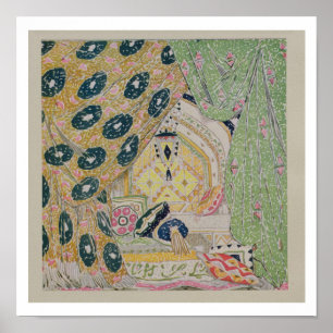 Oriental Scenery Design (färg litho) Poster