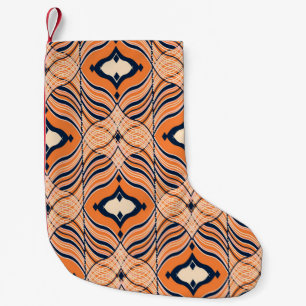 Oriental Seamless: Black Orange Ornament Liten Julstrumpa