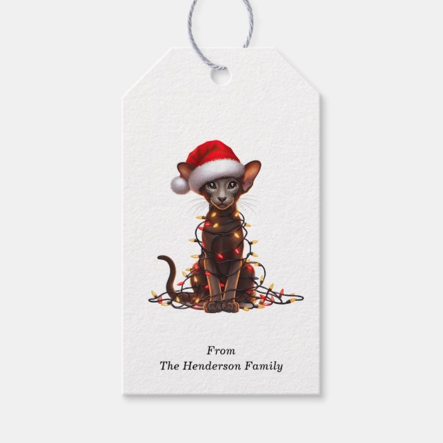 Oriental Shorthair Cat Gift-Märkre Presentetikett (Framsidan)